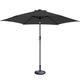 Greenbay 3M Round Garden Greenbay Parasol Umbrella Patio Outdoor Sun Shade Aluminium Crank Tilt Black + Parasol Base