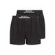 BOSS Mens 2P Boxer Shorts EW Two-Pack of Pyjama Shorts in Lightweight Cotton poplin Black