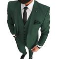 Men's Green Business Suits Two Button 3 Piece Slim Fit Notch Lapel Wedding Tuxedos Suit 52/46