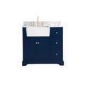 36 inch single bathroom vanity in blue with backsplash - Elegant Lighting VF60236BL-BS