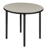 Kee 30" Round Folding Breakroom Table- Grey/ Black