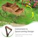 Gymax Garden Plant Planter Wooden Wagon Planter W/ Wheel Garden Yard - 24.5'' x 13.5'' x 24''