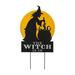 Jetlink Crafts THE WITCH IS IN Halloween Lawn Yard Stake Metal | 16.93 H x 1.57 W x 22.64 D in | Wayfair GH30552