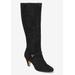 Extra Wide Width Women's Sasha Plus Wide Calf Boot by Bella Vita in Black Suede (Size 8 1/2 WW)