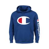 Men's Big & Tall Champion® Large Logo Hoodie by Champion in Royal (Size 4XLT)