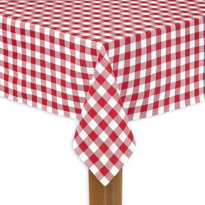 Wide Width BUFFALO CHECK TABLECLOTHS by LINTEX LINENS in Red (Size 60" W 84" L)