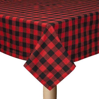 BUFFALO CHECK TABLECLOTHS by LINTEX LINENS in Red Black (Size 70" ROUND)