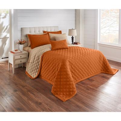 BH Studio Reversible Quilted Bedspread by BH Studio in Terracotta Taupe (Size TWIN)