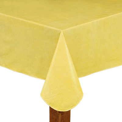 Wide Width CAFÉ DEAUVILLE Tablecloth by LINTEX LINENS in Yellow (Size 52