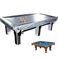 JMBF Pool Table Cover Hard Top，Billiard Table Cover Pool Table Cover Waterproof PVC Cover for 7/8 9/10/12 Foot Pool Table Silver Durable Waterproof Uv Protection Dust Storage Cover,7ft:94.5x51.2in