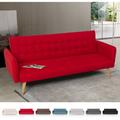 Canapé convertible 3 places clic clac en tissu inclinable design nordique Malibu Couleur: Rouge