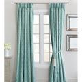 Eastern Accents Theodore Emboidery Rayon Geometric Room Darkening Pinch Pleat Single Curtain Panel Rayon in Green/Blue | 120 H in | Wayfair