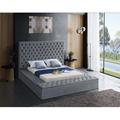 Everly Quinn Johnnay Tufted Storage Platform Bed Upholstered/Velvet in Gray | 60.5 H x 96 W x 98 D in | Wayfair DA1BA9EE0B5441208744387F9E182C80