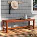 August Grove® Gabbert Wooden Garden Outdoor Bench Wood/Natural Hardwoods in Brown/White | 17.5 H x 55 W x 16 D in | Wayfair