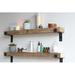 Williston Forge Brennon 2 Piece Solid Wood Accent Shelf w/ Reclaimed Wood Metal in Brown | 2 H x 40 W x 4.5 D in | Wayfair