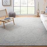 Blue/Gray 48 x 0.31 in Indoor Area Rug - August Grove® Earlville Damask Handmade Tufted Wool Gray/Blue Area Rug Cotton/Wool | Wayfair