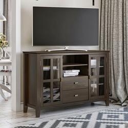 Lark Manor™ Amarissa Solid Wood TV Stand for TVs up to 65" Wood in Brown | 34.75 H in | Wayfair 5B19C96615FA4FBB93FE3AB89FCA16E7