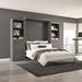 Wade Logan® Arlex Storage Murphy Platform Bed Wood & Metal/Metal in Brown | 87.9 H x 114.6 W x 92.25 D in | Wayfair