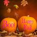 The Holiday Aisle® Happy Fall & Boo Pumpkin Wall Decal Vinyl in Orange | 8 H x 8 W in | Wayfair 250DE9E13F9C40D58B0977E31EFE2ABC