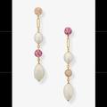 Kate Spade Jewelry | Kate Spade Pearl Linear Earrings | Color: Gold/Pink | Size: Os