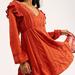 Free People Dresses | Free People Isabella Mini Dress Ruffle Embroidered | Color: Red | Size: S