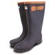 Town & Country Ladies/Women's/Men's Wellies Adjustable Buckle Flat Festival Wellies Rain Boots Wellingtons Sizes 4-12 UK Navy Tan Fleece