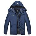 YuKaiChen Men's Waterproof Fleece Snowboard Jacket Windproof Warm Ski Coat Multi-Pockets Navy-S