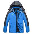 YuKaiChen Men's Waterproof Fleece Snowboard Jacket Windproof Warm Ski Coat Multi-Pockets Blue-M