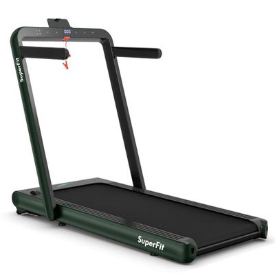 Costway 4.75HP 2 In 1 Folding Treadmill with Remote APP Control-Green