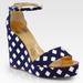 Kate Spade Shoes | Kate Spade Gingham Dabney Wedges Shoes Blue 6.5 | Color: Blue/White | Size: 6.5