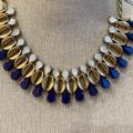 J. Crew Jewelry | J. Crew Navy / Opal Crystal Statement Necklace | Color: Blue/Gold | Size: 17”-20”