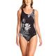 Zoggs Women's Vienna Scoopback 46 One Piece Swimsuit, Black/Multi