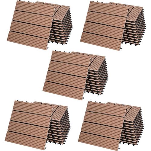 Casaria – wpc Fliesen 1m²-6m² Terrassenfliesen Set Holzfliesen 30x30cm Balkon Pool Garten 55x