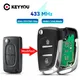 KEYYOU FSK 433Mhz ID46 télécommande porte-clés de voiture pour peugeot 407 307 pour citroën C2 C3 C4