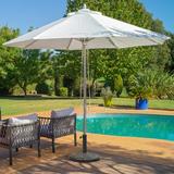 22Lbs Patio Resin Umbrella Base with Wicker Style for Outdoor Use - Bronze - 18" x 13" (Dia. x H)