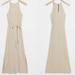 Anthropologie Dresses | Anthropologie Amadi Caroline Knit Midi Dress L | Color: Cream/Tan | Size: L