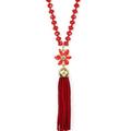 Kate Spade Jewelry | Kate Spade Lovely Lilies Tassel Necklace Coral Lovely Lilies | Color: Gold/Orange | Size: Os