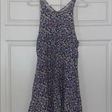 American Eagle Outfitters Dresses | Floral Skater Dress With Cutout Back | Color: Blue/Purple | Size: L