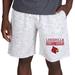 Men's Concepts Sport White/Charcoal Louisville Cardinals Alley Fleece Shorts