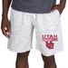 Men's Concepts Sport White/Charcoal Utah Utes Alley Fleece Shorts