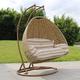 Obozo Indoor Outdoor Swing Egg Chair Garden Patio Hanging Chair with Hammock Stand and Cover