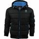 Mens Crosshatch Althorpe Quilted Padded Hood Jacket Fleece Lined Winter Coat Black Blue S