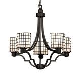 Justice Design Group Wire Glass 28 Inch 5 Light Chandelier - WGL-8500-30-GRCB-NCKL