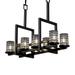 Justice Design Group Wire Glass 34 Inch 8 Light Linear Suspension Light - WGL-8718-10-SWCB-MBLK