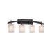 Justice Design Group Fusion 36 Inch 4 Light Bath Vanity Light - FSN-8594-15-OPAL-MBLK