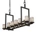 Justice Design Group Wire Glass 49 Inch 12 Light Linear Suspension Light - WGL-8720-10-GRCB-DBRZ