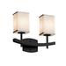 Justice Design Group Textile 15 Inch 2 Light Bath Vanity Light - FAB-8592-15-WHTE-NCKL