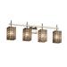 Justice Design Group Wire Glass 31 Inch 4 Light Bath Vanity Light - WGL-8414-15-GRCB-CROM-LED4-2800