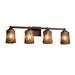 Justice Design Group Veneto Luce 31 Inch 4 Light Bath Vanity Light - GLA-8434-16-AMBR-NCKL-LED4-2800