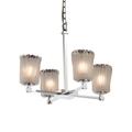 Justice Design Group Veneto Luce 21 Inch 4 Light Mini Chandelier - GLA-8420-16-WHTW-NCKL-LED4-2800